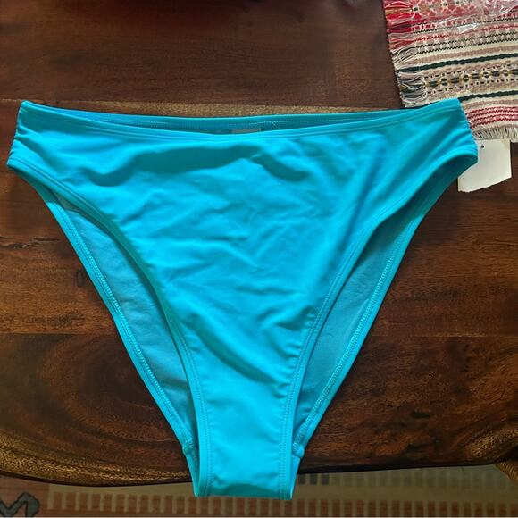 Good American Always Fits Good Waist Swim Bikini Bottom Aqua Blue NWT Size 3 (L) - Picture 1 of 4